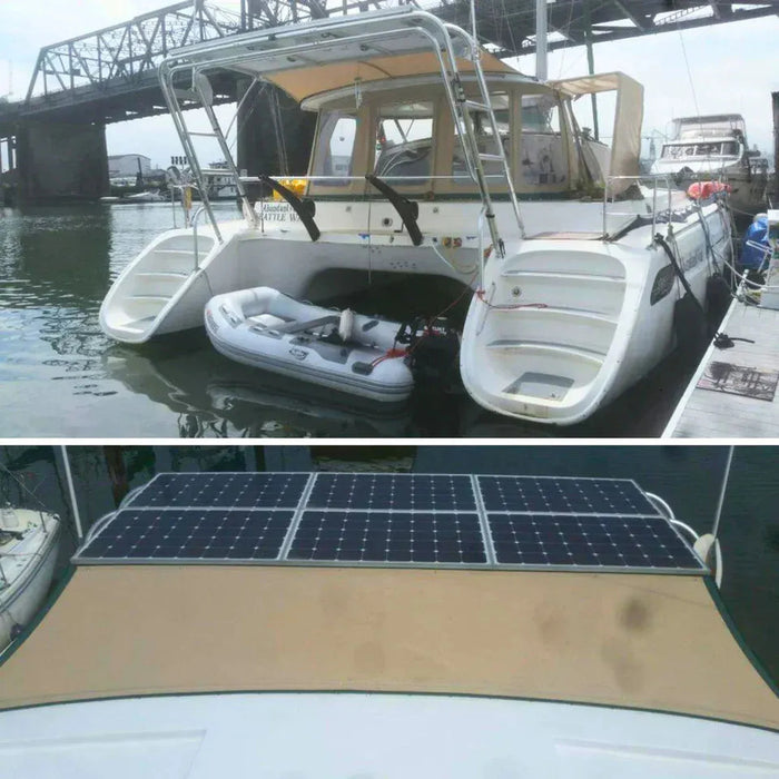 Custom Marine | 145 Watt 24.4% Efficient Cells Marine Rigid Marine Solar Panel - Sunpower A+ Grade