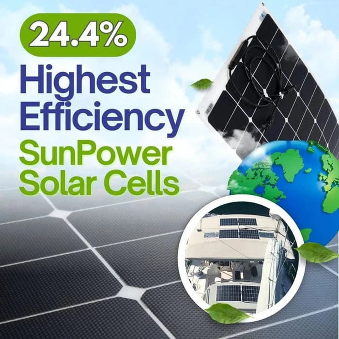 Custom Marine | 155 Watt Shade Tolerant Flexible Solar Panel - Sunpower A+ Grade 24.4% Efficient Cells