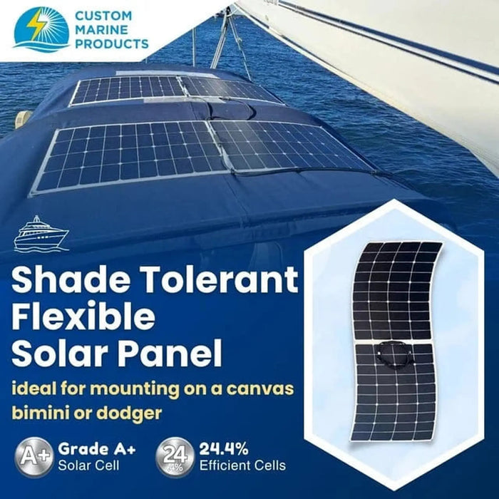 Custom Marine | 155 Watt Shade Tolerant Flexible Solar Panel - Sunpower A+ Grade 24.4% Efficient Cells