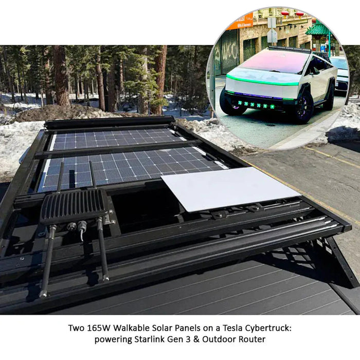 Custom Marine | 165 Watt Walkable Semi Rigid Solar Panel - Sunpower A+ Grade 24.4% Efficient Cells - 166 Cell