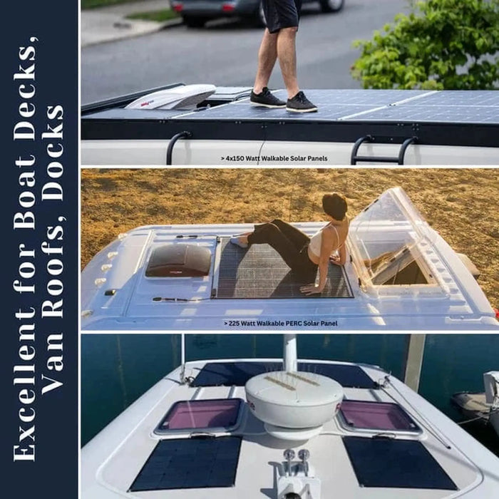 Custom Marine | 200 Watt Walkable Semi-Rigid Solar Panels - Sunpower A+ Grade 24.4% Efficient Cells