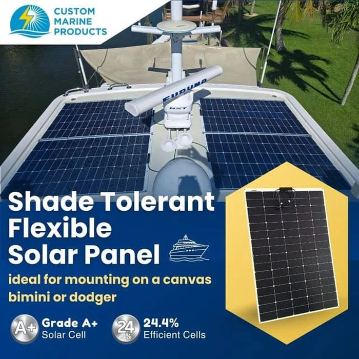 Custom Marine | 260 Watt Shade Tolerant Flexible Solar Panel - Sunpower A+ Grade 24.4% Efficient Cells