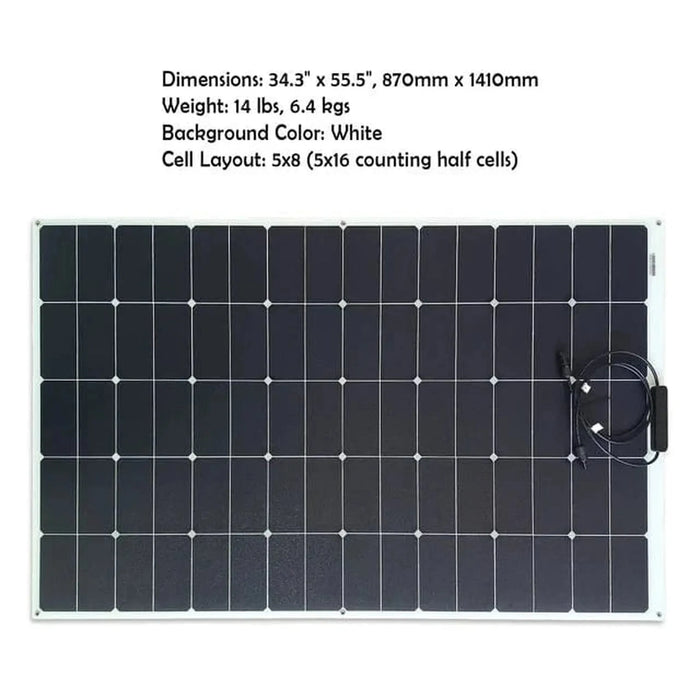 Custom Marine | 260 Watt Shade Tolerant Flexible Solar Panel - Sunpower A+ Grade 24.4% Efficient Cells