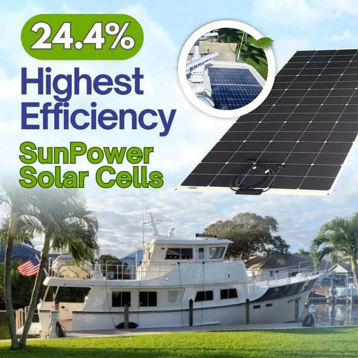 Custom Marine | 260 Watt Shade Tolerant Flexible Solar Panel - Sunpower A+ Grade 24.4% Efficient Cells