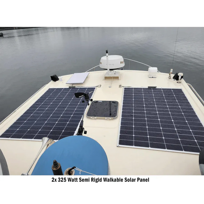 Custom Marine | 325 Watt Walkable Semi-Rigid Solar Panel - Carbon Fiber Series - Sunpower A+ Grade 24.4% Efficient Cells