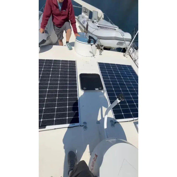 Custom Marine | 325 Watt Walkable Semi-Rigid Solar Panel - Carbon Fiber Series - Sunpower A+ Grade 24.4% Efficient Cells