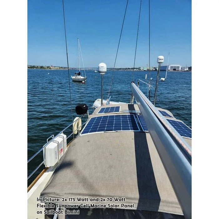 Custom Marine | 70 Watt Flexible Marine Solar Panel - Sunpower A+ Grade 24.4% Efficient Cells
