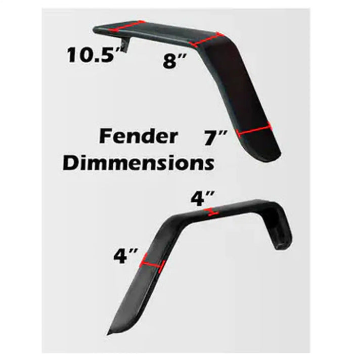 DV8 Offroad | 2007-2018 Jeep JK Wide Fender Flares | Front & Rear
