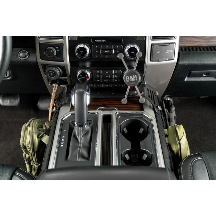 DV8 Offroad | 2015-2020 Ford F-150 & 2017-2021 F-250/350 Center Console Molle Panels & Device Mount