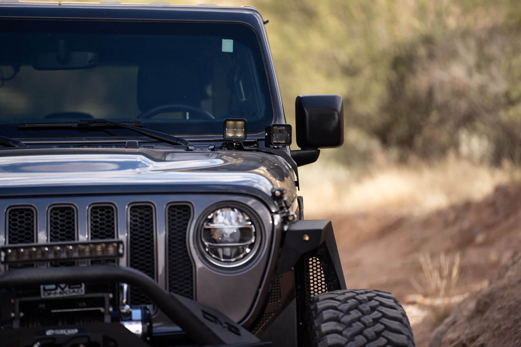 DV8 Offroad | 2018-2026 Jeep Wrangler JL &amp; Gladiator JT A-Pillar Dual Pod Light Mounts