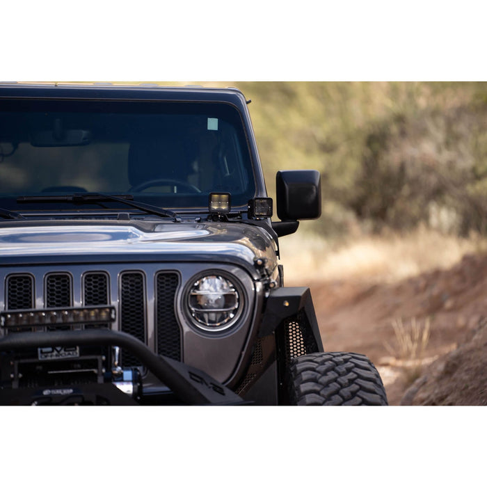 DV8 Offroad | 2018-2026 Jeep Wrangler JL &amp; Gladiator JT A-Pillar Dual Pod Light Mounts