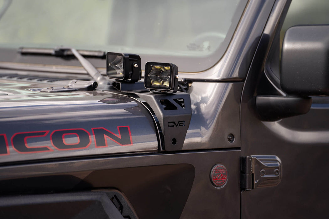 DV8 Offroad | 2018-2026 Jeep Wrangler JL &amp; Gladiator JT A-Pillar Dual Pod Light Mounts