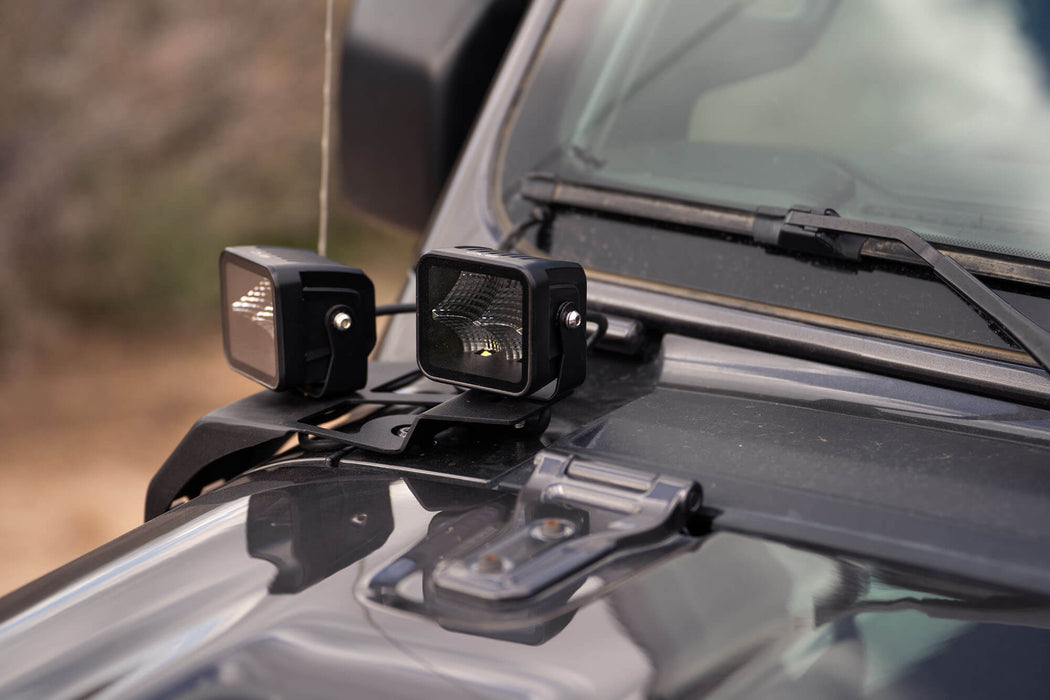 DV8 Offroad | 2018-2026 Jeep Wrangler JL &amp; Gladiator JT A-Pillar Dual Pod Light Mounts