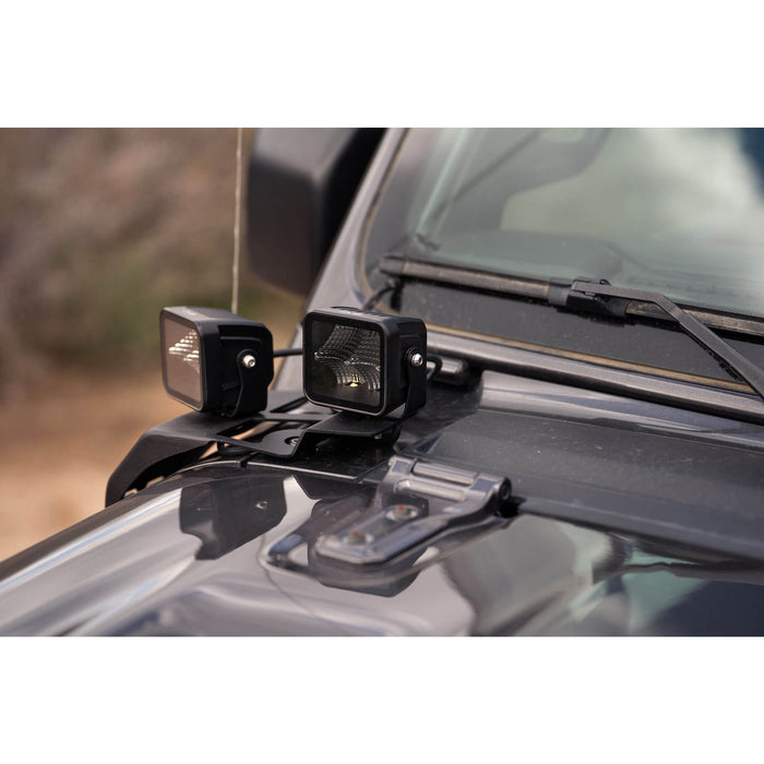 DV8 Offroad | 2018-2026 Jeep Wrangler JL &amp; Gladiator JT A-Pillar Dual Pod Light Mounts