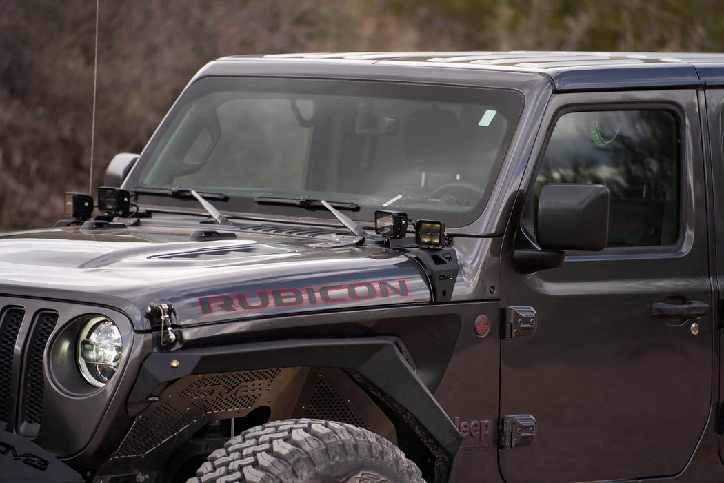 DV8 Offroad | 2018-2026 Jeep Wrangler JL &amp; Gladiator JT A-Pillar Dual Pod Light Mounts