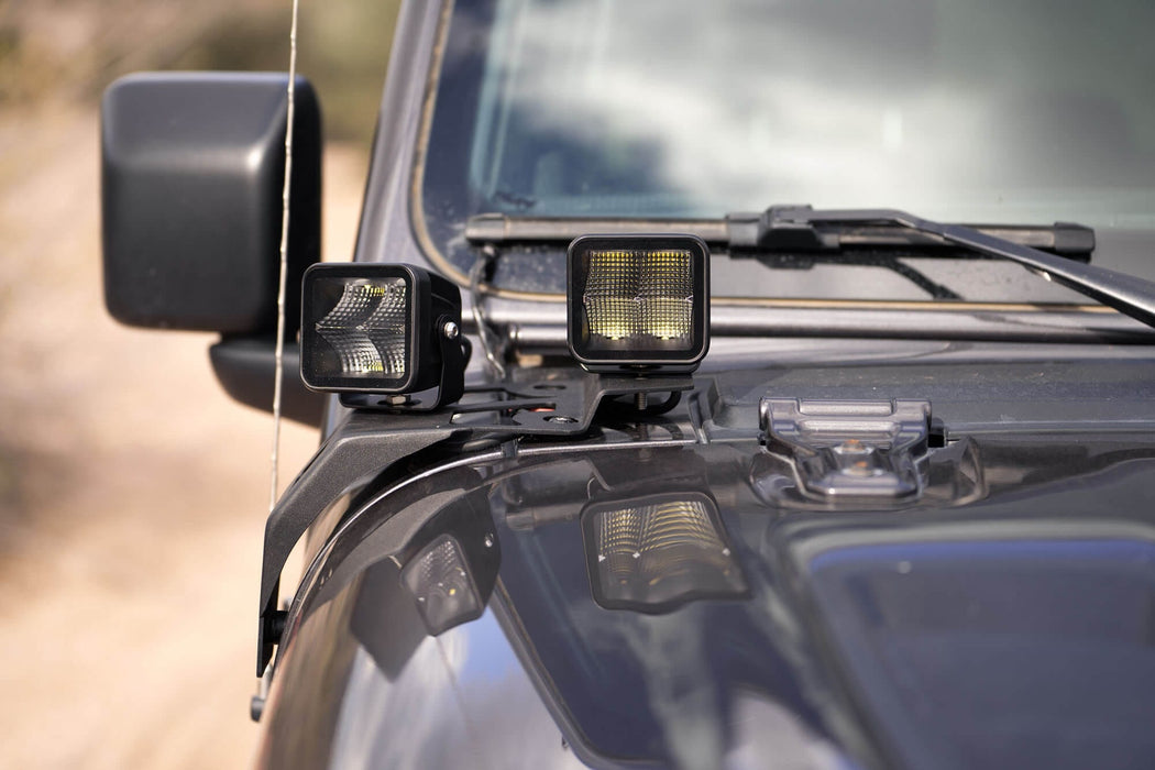 DV8 Offroad | 2018-2026 Jeep Wrangler JL &amp; Gladiator JT A-Pillar Dual Pod Light Mounts