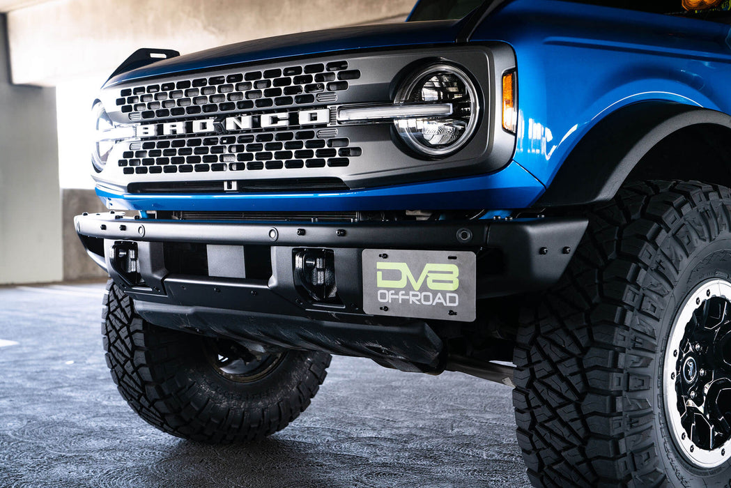 DV8 Offroad | 2021-2026 Ford Bronco Factory Front Bumper License Relocation Bracket | Side