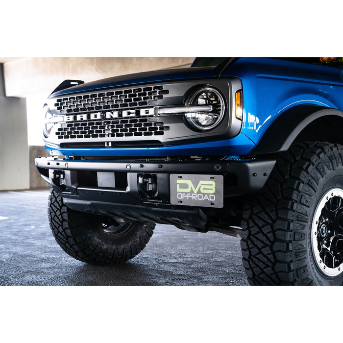 DV8 Offroad | 2021-2026 Ford Bronco Factory Front Bumper License Relocation Bracket | Side