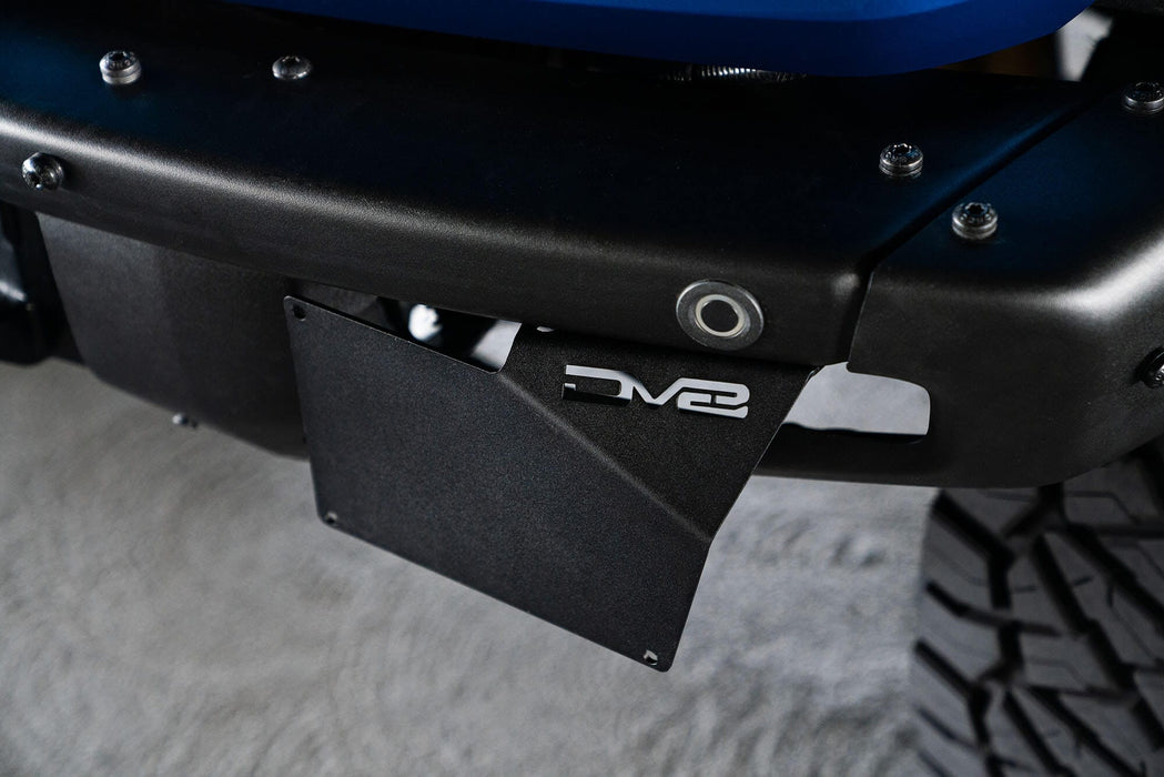 DV8 Offroad | 2021-2026 Ford Bronco Factory Front Bumper License Relocation Bracket | Side