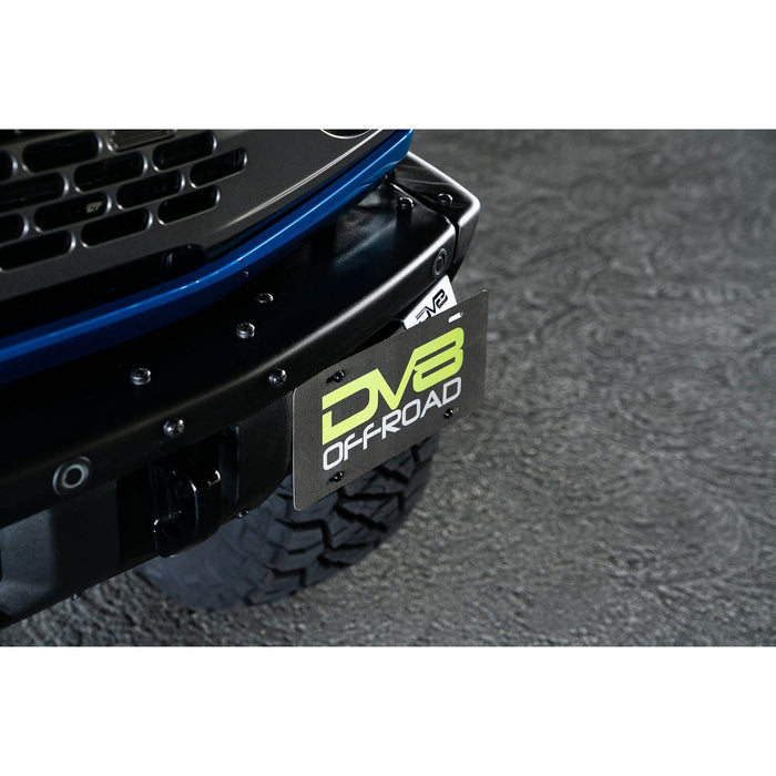 DV8 Offroad | 2021-2026 Ford Bronco Factory Front Bumper License Relocation Bracket | Side