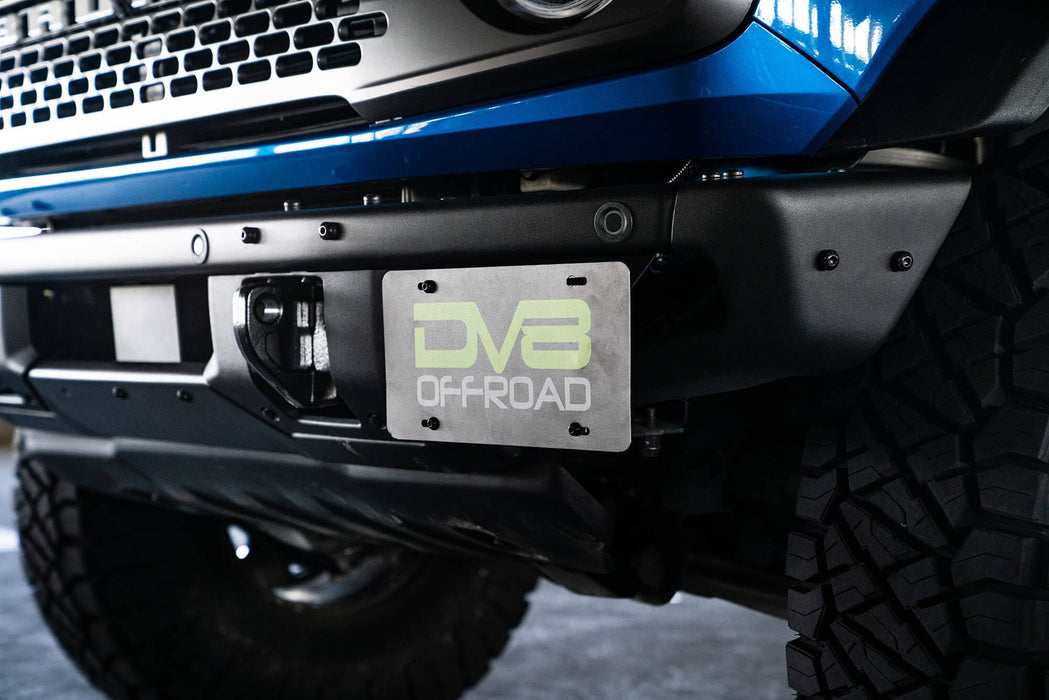 DV8 Offroad | 2021-2026 Ford Bronco Factory Front Bumper License Relocation Bracket | Side