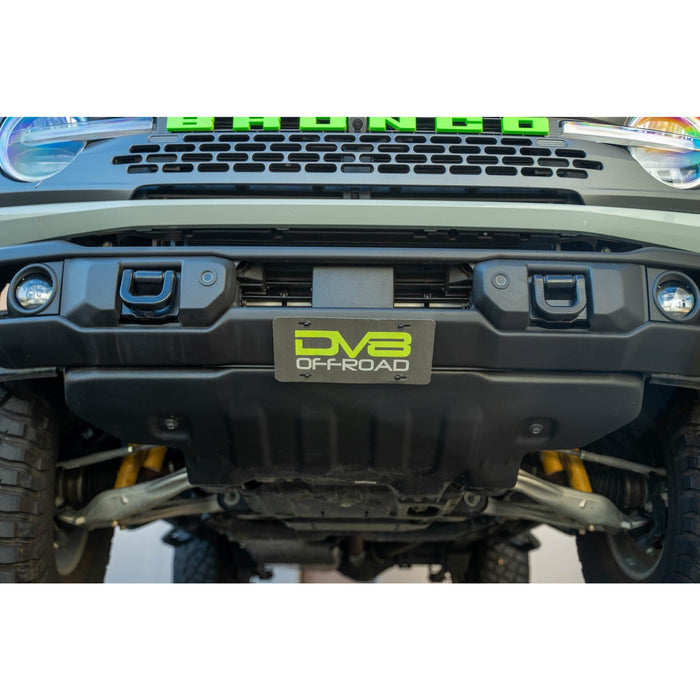 DV8 Offroad | Bronco Capable Front Bumper Slanted License Plate Mount