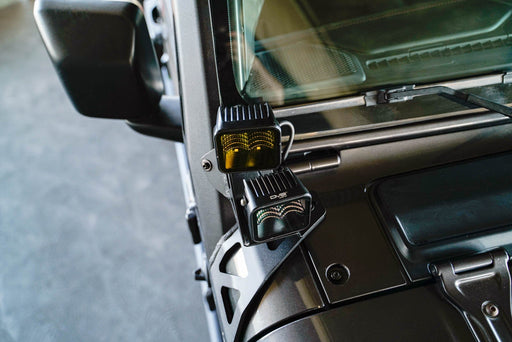 DV8 Offroad | Jeep JL &amp; JT A-Pillar Dual Light Pod Mounts