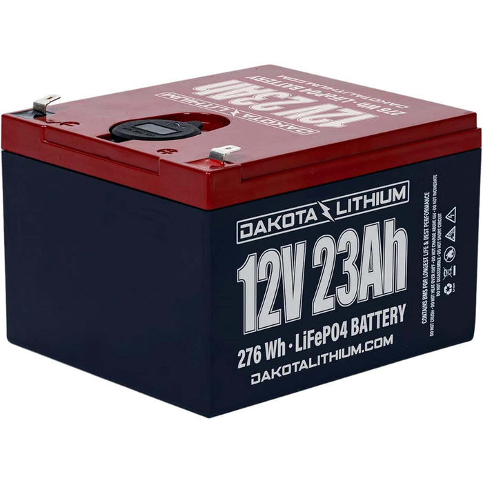 Dakota Lithium | 12v 23Ah LiFePO4 Battery with Dual USB Ports & Voltmeter