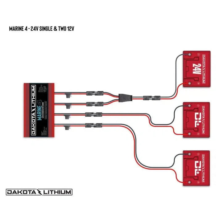 Dakota Lithium | Marine 4 Bank, 40-Amp 10-Amp Per Bank 12V Onboard Lithium Battery Charger