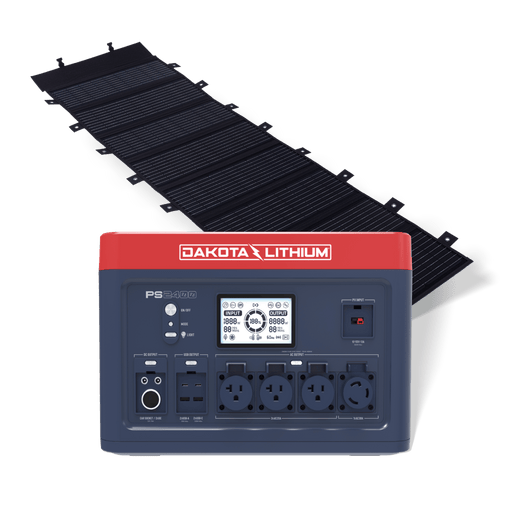 Dakota Lithium | PS2400 Portable Power Station with 180W Folding Solar Panel