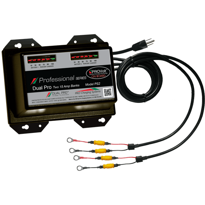 Dual Pro | PS2 2‑Bank 30A Marine Battery Charger – Professional Series