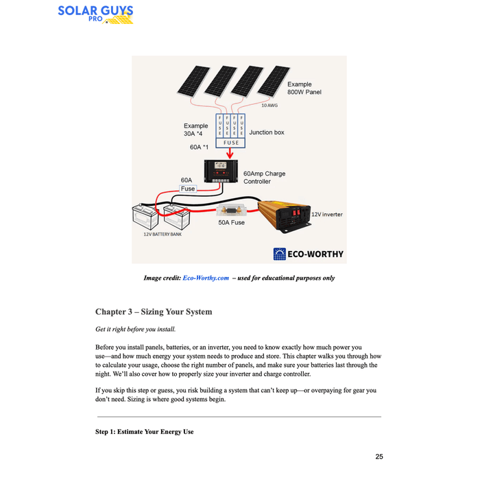 E-Book: The Beginner’s Guide to DIY Solar: How to Install Your Own DIY Solar System Step-by-Step FREE WITH PURCHASE OVER $500