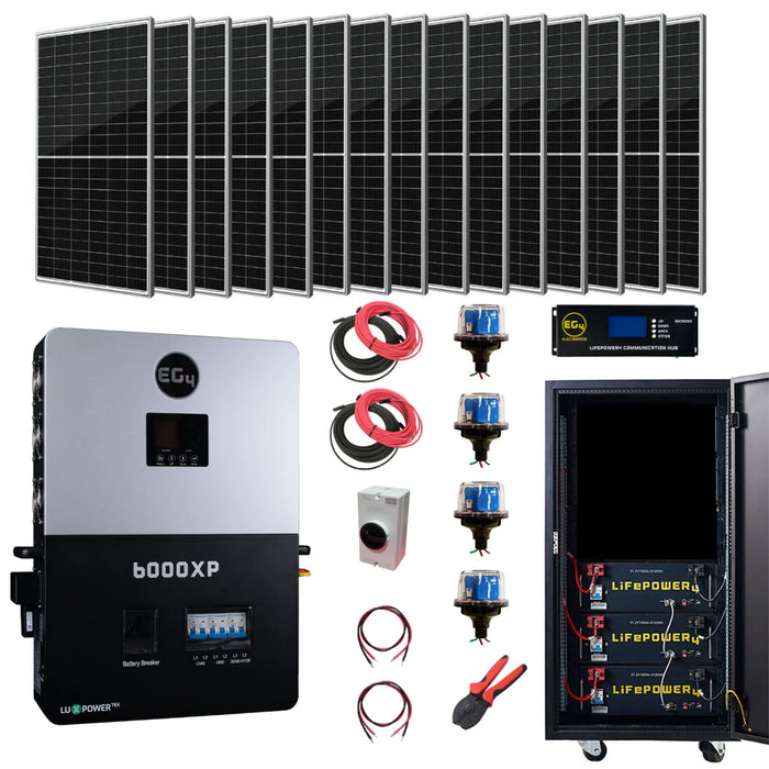 EG4 | Complete Off-Grid Solar Kit | EG4 6000XP | 8000W PV Input | 6000W Output | 48V 120/240V + 6400W Solar PV