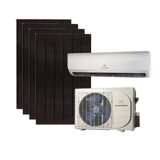 EG4 Hybrid Solar Mini-Split Kit 12000 BTU SEER2 22 + 1640 Watts of Solar PV | Energy Star Certified Air Conditioner Heat Pump AC/DC KIT-E0011