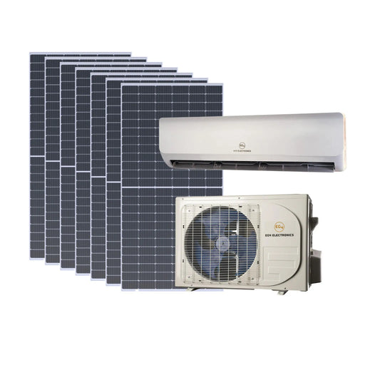 EG4 | Hybrid Solar Mini-Split Kit | Energy Star Certified Air Conditioner Heat Pump AC/DC | 24000 BTU | SEER2 21 | + 3150 Watts of Solar PV KIT-E0012