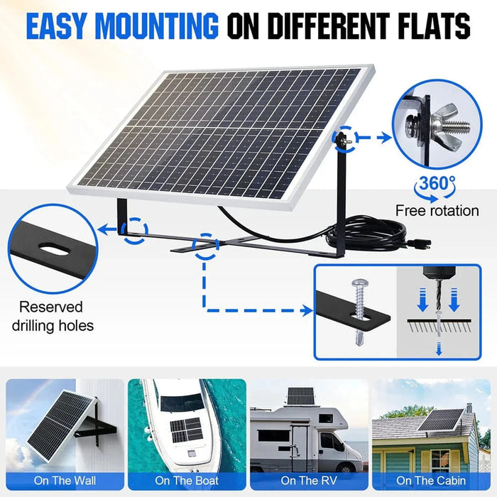 Eco-Worthy | 25W 12V Monocrystalline Solar Panel Trickle Charger Kit image 8