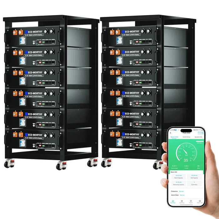 Eco-Worthy | ECO-WORTHY 48V 100Ah Server Rack Battery,5.12kWh Lithium Battery,3U Size,With Bluetooth & Wifi v3