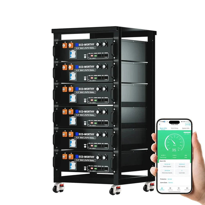 Eco-Worthy | ECO-WORTHY 48V 100Ah Server Rack Battery,5.12kWh Lithium Battery,3U Size,With Bluetooth & Wifi v3