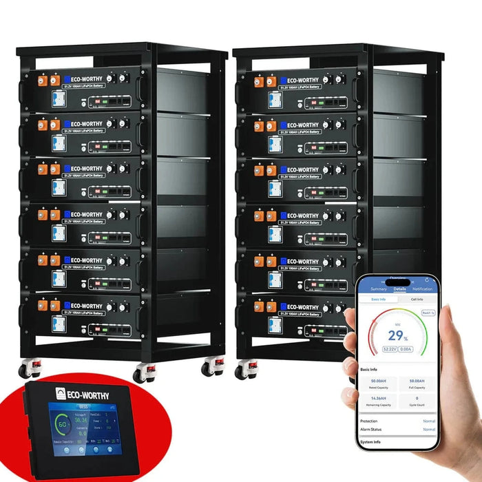 Eco-Worthy | ECO-WORTHY 48V 100Ah Server Rack Battery,5.12kWh Lithium Battery,3U Size,With Bluetooth & Wifi v3