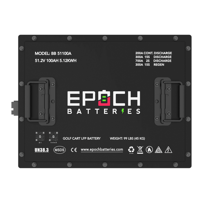 Epoch | 48V 100Ah Lithium LiFePO4 Golf Cart Battery - Complete Kit