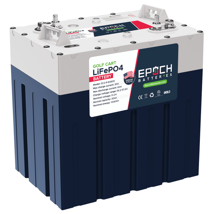 Epoch | 48V 120Ah GC2 - Golf Cart LiFePO4 Lithium Battery - Complete Kit