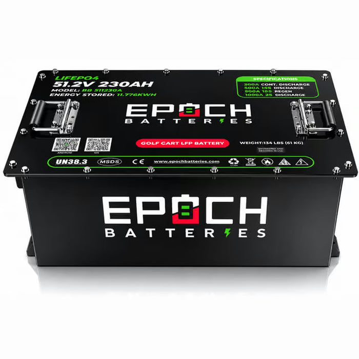Epoch Batteries | 48V 230Ah Golf Cart Battery Complete Kit - Lithium LiFePO4