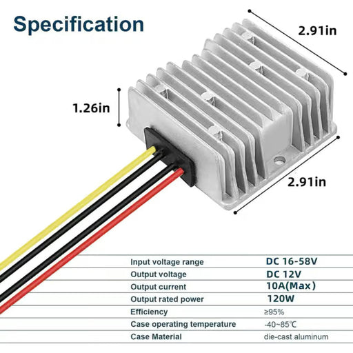 Epoch Batteries | 48V to 12V 10A Voltage Reducer
