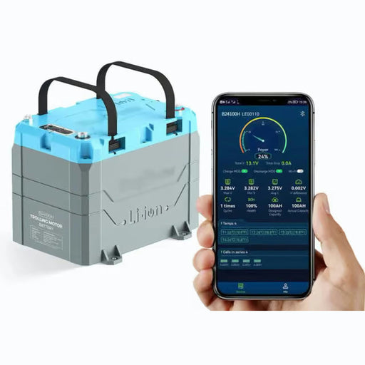 Epoch Batteries | Recertified 24V 100Ah 2.56kWh LiFePO4 Lithium Battery - Bluetooth, Heating, Waterproof