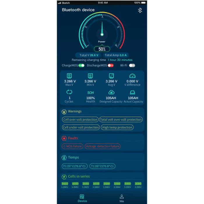 Epoch Batteries | Recertified 24V 100Ah 2.56kWh LiFePO4 Lithium Battery - Bluetooth, Heating, Waterproof