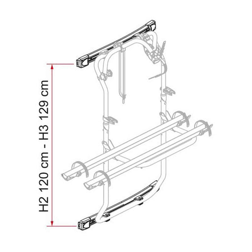 Fiamma | Carry-Bike DJ Kit Bars for Ford Transit Deep Black - Add-On for 02096-26A
