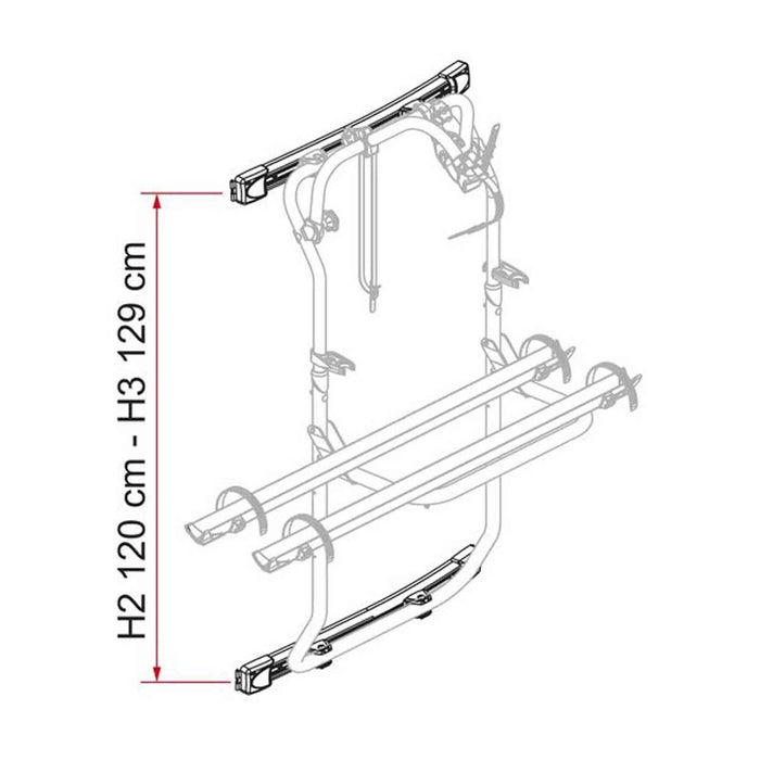 Fiamma | Carry-Bike DJ Kit Bars for Ford Transit Deep Black - Add-On for 02096-26A