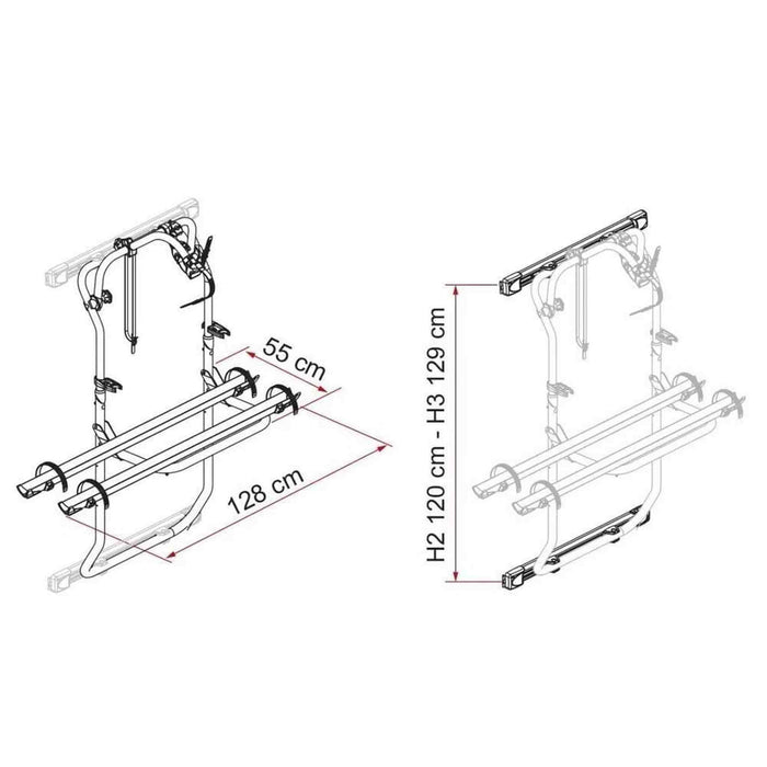 Fiamma | Carry-Bike Frame Bicycle Rack for Ford Transit Vans - Silver