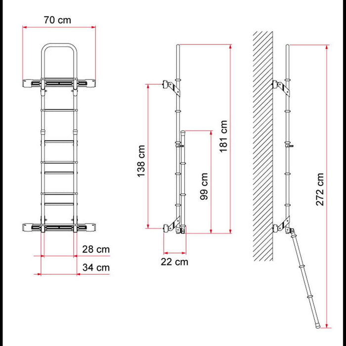 Fiamma | Deluxe Rear Door Ladder for Mercedes Sprinter Vans