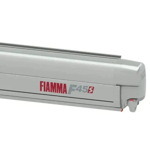 Fiamma | F45 S 300 Wall Mount Awning with Winch Crank and Support Legs - Titanium 10'1" - 8'2" extension